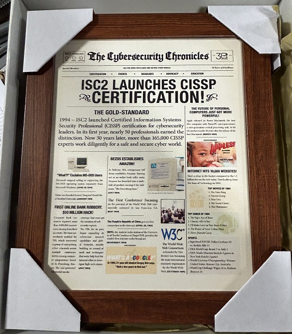 "The Cybersecurity Chronicles" Wooden framed Newspaper