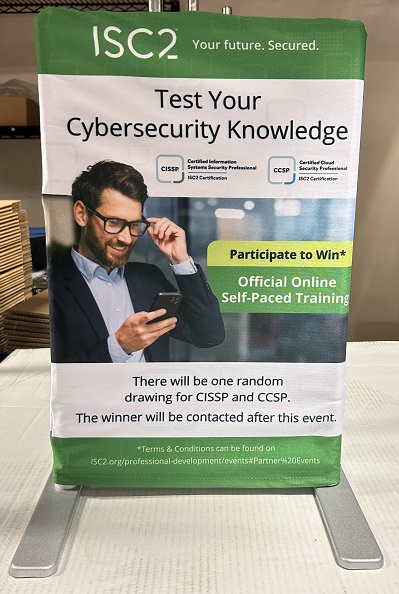 "Test your Cybersecurity Knowledge" Tabletop Sign - Click Image to Close